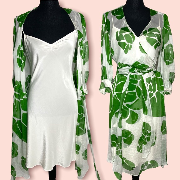 Milly of New York Dresses & Skirts - Milly of New York 2 Piece Set - Silk Slip Dress and Gauze Wrap Dress Coverup